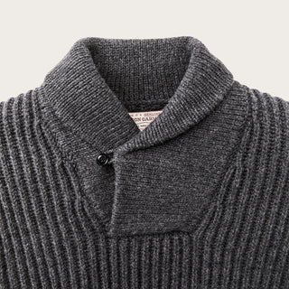 Filson Bristol Shawl Neck Sweater Gray Heather / Dark Charcoal - Parasol Store