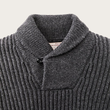 Filson Bristol Shawl Neck Sweater Gray Heather / Dark Charcoal - Parasol Store