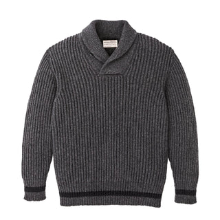 Filson Bristol Shawl Neck Sweater Gray Heather / Dark Charcoal - Parasol Store