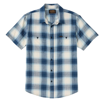 Filson Short Sleeve Chambray Shirt Indigo Plaid - Parasol Store