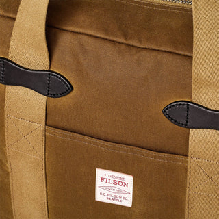 Filson Tin Cloth Tote Bag With Zipper Dark Tan - Parasol Store