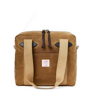 Filson Tin Cloth Tote Bag With Zipper Dark Tan - Parasol Store