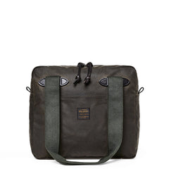 Filson Tin Cloth Tote Bag With Zipper Otter Green - Parasol Store