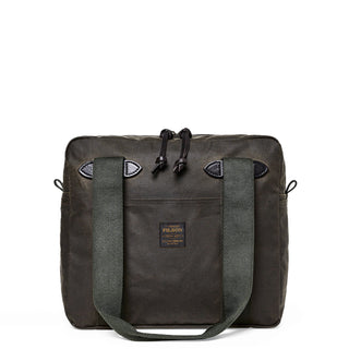 Filson Tin Cloth Tote Bag With Zipper Otter Green - Parasol Store