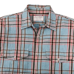 Filson Washed Feather Cloth Shirt Light Blue / Red / Natural Plaid - Parasol Store