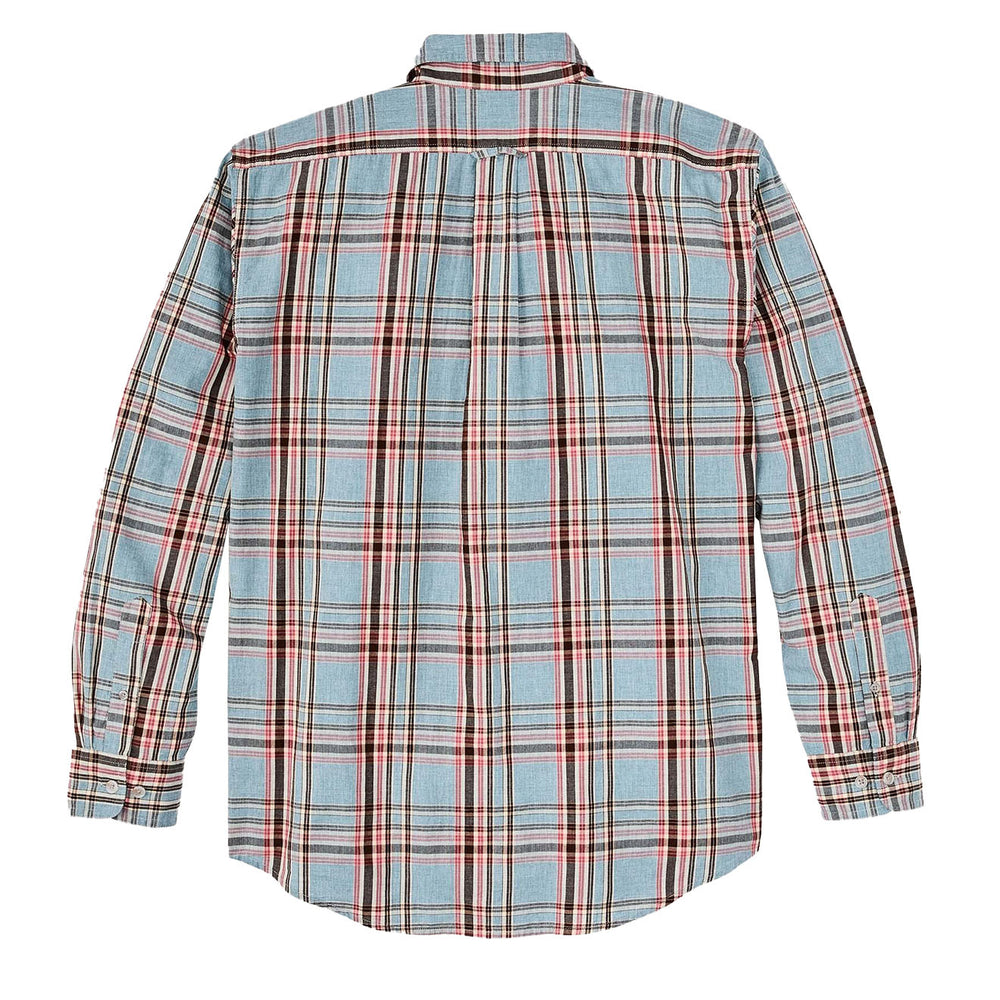 Filson Washed Feather Cloth Shirt Light Blue / Red / Natural Plaid - Parasol Store