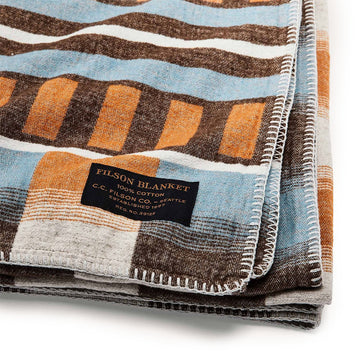 Filson Western Tracks Blanket Blue Gold Multi - Parasol Store