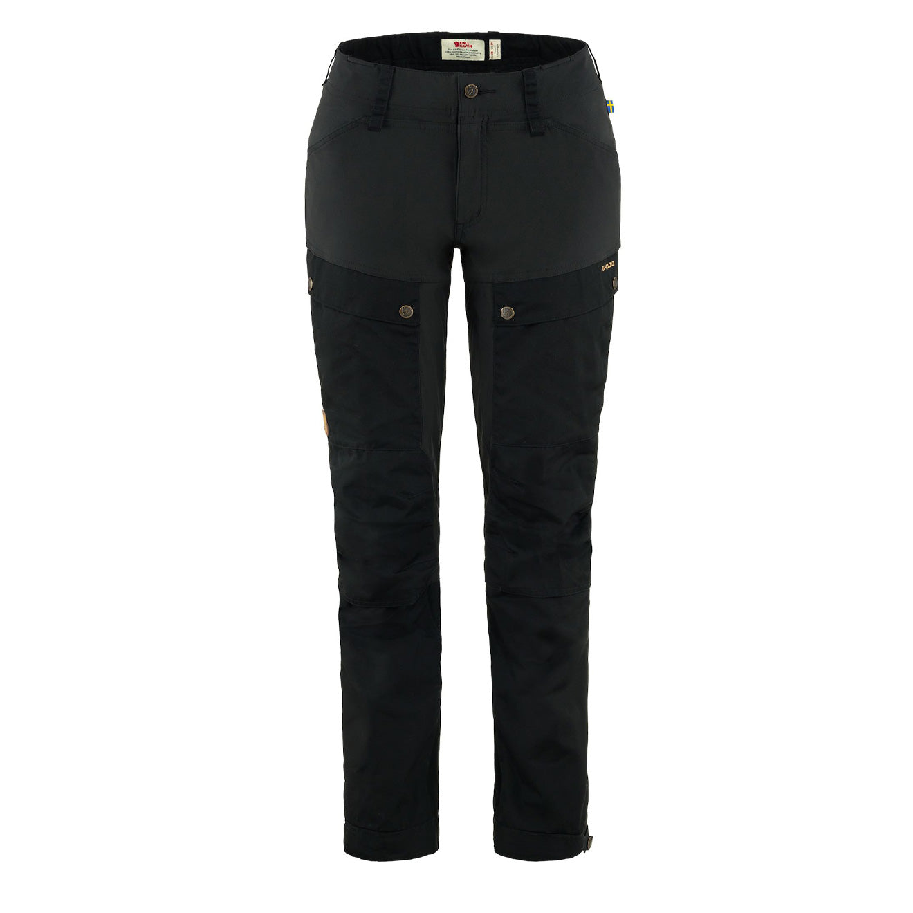 Fjallraven Womens Keb Trousers Curved Short Black - Parasol Store