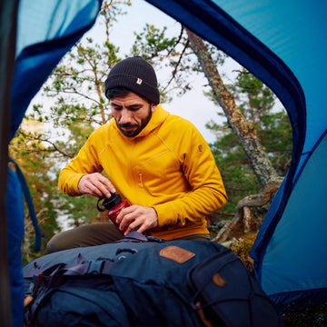 Fjallraven Abisko Grid Fleece Hoodie Black - Parasol Store