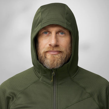 Fjallraven Abisko Grid Fleece Hoodie Black - Parasol Store