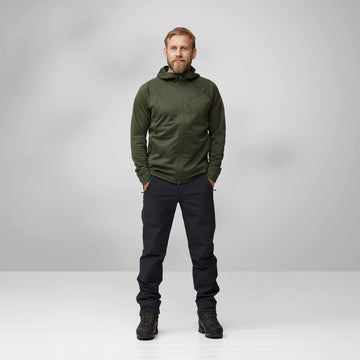 Fjallraven Abisko Grid Fleece Hoodie Black - Parasol Store