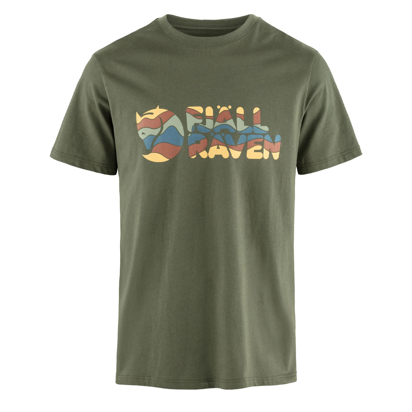 Fjallraven Multicolor Logo T-shirt Laurel Green - Parasol Store