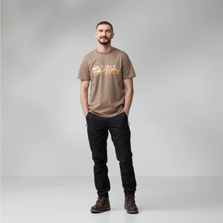Fjallraven Multicolor Logo T-shirt Suede Brown - Parasol Store
