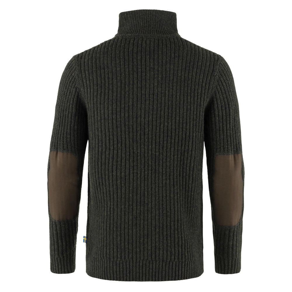 Fjallraven Ovik Half Zip Knit Dark Olive - Parasol Store