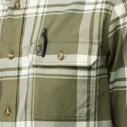 Fjallraven Ovik Lite Flannel Shirt Laurel Green / Chalk White - Parasol Store