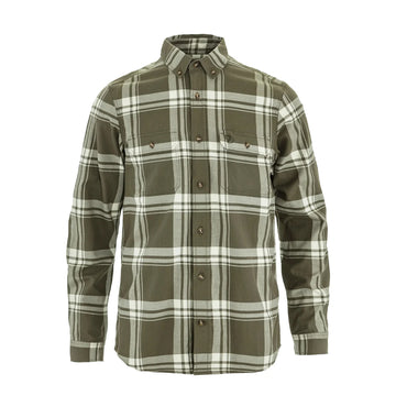 Fjallraven Ovik Lite Flannel Shirt Laurel Green / Chalk White - Parasol Store