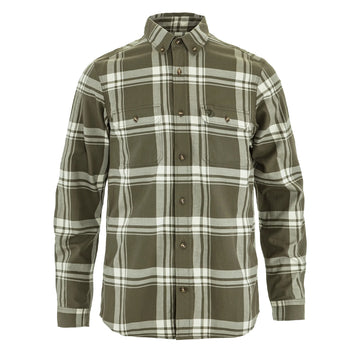 Fjallraven Ovik Lite Flannel Shirt Laurel Green / Chalk White - Parasol Store