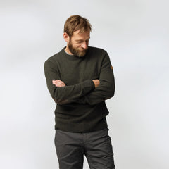 Fjallraven Ovik Round Neck Sweater Dark Olive - Parasol Store