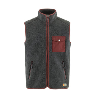Fjallraven Vardag Pile Fleece Vest Dark Grey / Maroon - Parasol Store