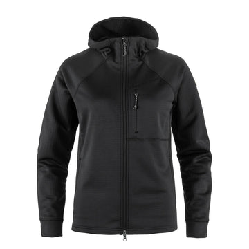 Fjallraven Womens Abisko Grid Fleece Hoodie Black - Parasol Store