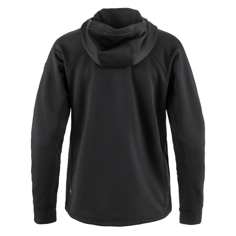 Fjallraven Womens Abisko Grid Fleece Hoodie Black - Parasol Store
