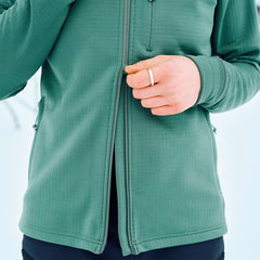 Fjallraven Womens Abisko Grid Fleece Hoodie Breeze Blue - Parasol Store