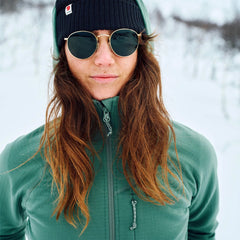 Fjallraven Womens Abisko Grid Fleece Hoodie Breeze Blue - Parasol Store
