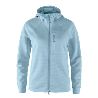 Fjallraven Womens Abisko Grid Fleece Hoodie Breeze Blue - Parasol Store