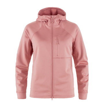 Fjallraven Womens Abisko Grid Fleece Hoodie Dusty Rose - Parasol Store