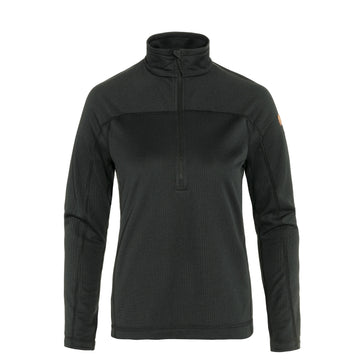 Fjallraven Womens Abisko Lite Fleece Half Zip Black