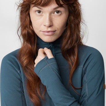 Fjallraven Womens Abisko Lite Fleece Half Zip Dark Navy - Parasol Store