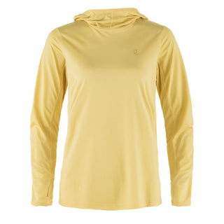 Fjallraven Womens Abisko Sun-Hoodie LS Hooded T-Shirt Mais Yellow - Parasol Store
