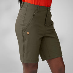 Fjallraven Womens Abisko Trail Stretch Shorts Deep Forest - Parasol Store