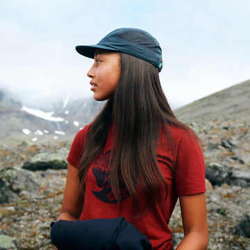 Fjallraven Womens Abisko Wool Fox T-shirt Lavender Mist / Dark Navy - Parasol Store