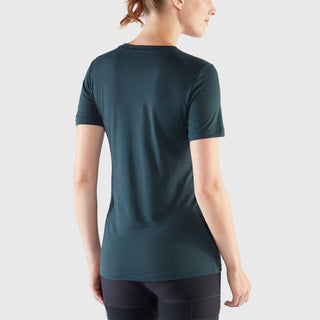 Fjallraven Womens Abisko Wool Fox T-shirt Lavender Mist / Dark Navy - Parasol Store