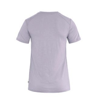 Fjallraven Womens Abisko Wool Fox T-shirt Lavender Mist / Dark Navy - Parasol Store