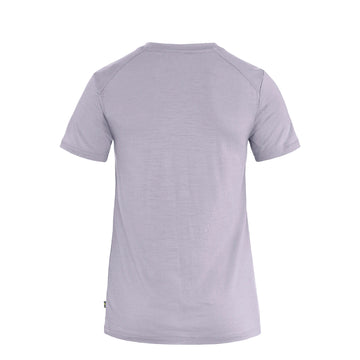 Fjallraven Womens Abisko Wool Fox T-shirt Lavender Mist / Dark Navy - Parasol Store