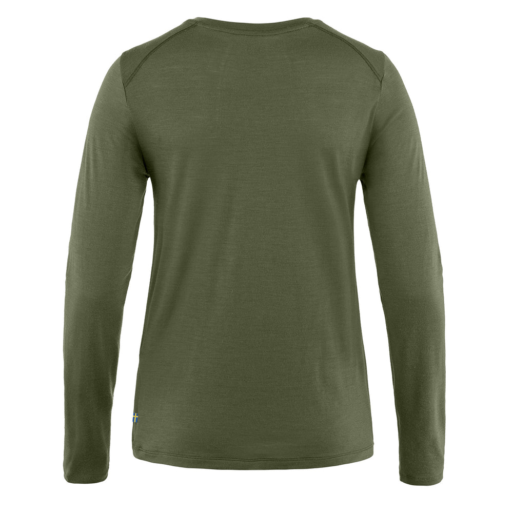 Fjallraven Womens Abisko Wool LS Laurel Green - Parasol Store