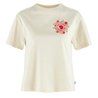 Fjallraven Womens Fjallblomster Logo T-shirt Chalk White - Parasol Store