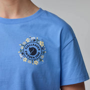 Fjallraven Womens Fjallblomster Logo T-shirt Ultramarine - Parasol Store