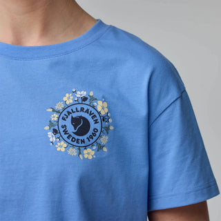 Fjallraven Womens Fjallblomster Logo T-shirt Ultramarine - Parasol Store
