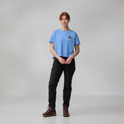 Fjallraven Womens Fjallblomster Logo T-shirt Ultramarine - Parasol Store
