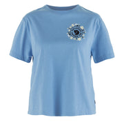 Fjallraven Womens Fjallblomster Logo T-shirt Ultramarine - Parasol Store