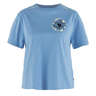Fjallraven Womens Fjallblomster Logo T-shirt Ultramarine - Parasol Store