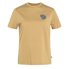 Fjallraven Womens Fox Boxy Logo Tee Dune Beige Fjallraven
