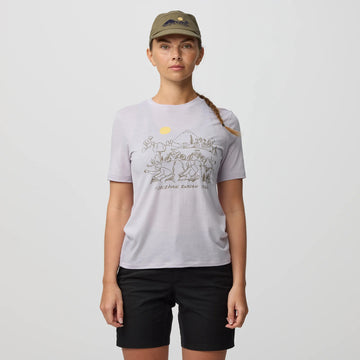 Fjallraven Womens Hoja Lugnt Wool T-shirt Classic Fossil