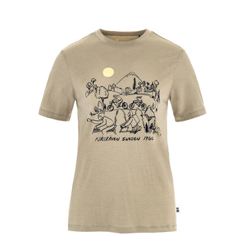 Fjallraven Womens Hoja Lugnt Wool T-shirt Classic Fossil