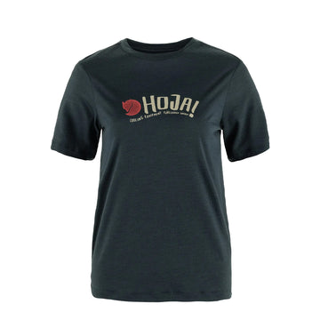 Fjallraven Womens Hoja Wool T-shirt Dark Navy - Parasol Store