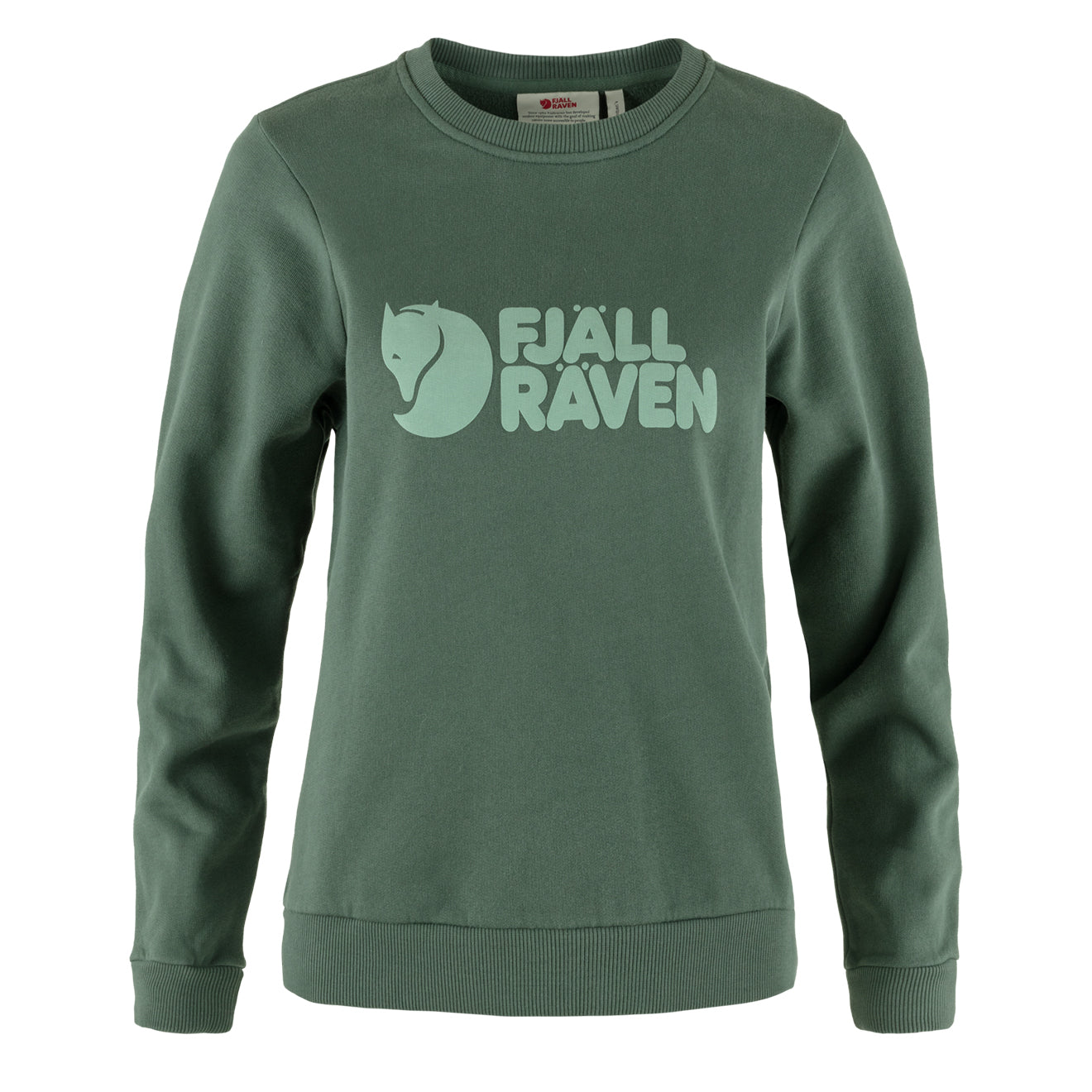Fjallraven Womens Logo Sweater Deep Patina / Misty Green - Parasol Store