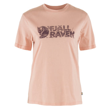Fjallraven Womens Lush Logo T-Shirt Chalk Rose - Parasol Store